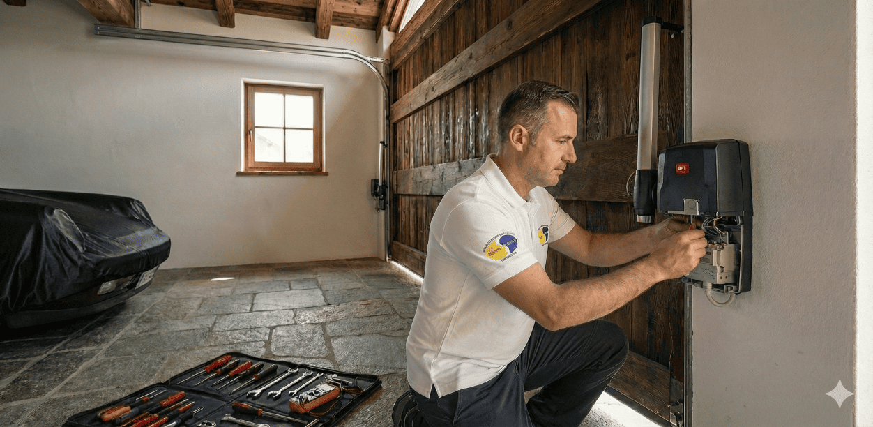 Motorized up-and-over garage door