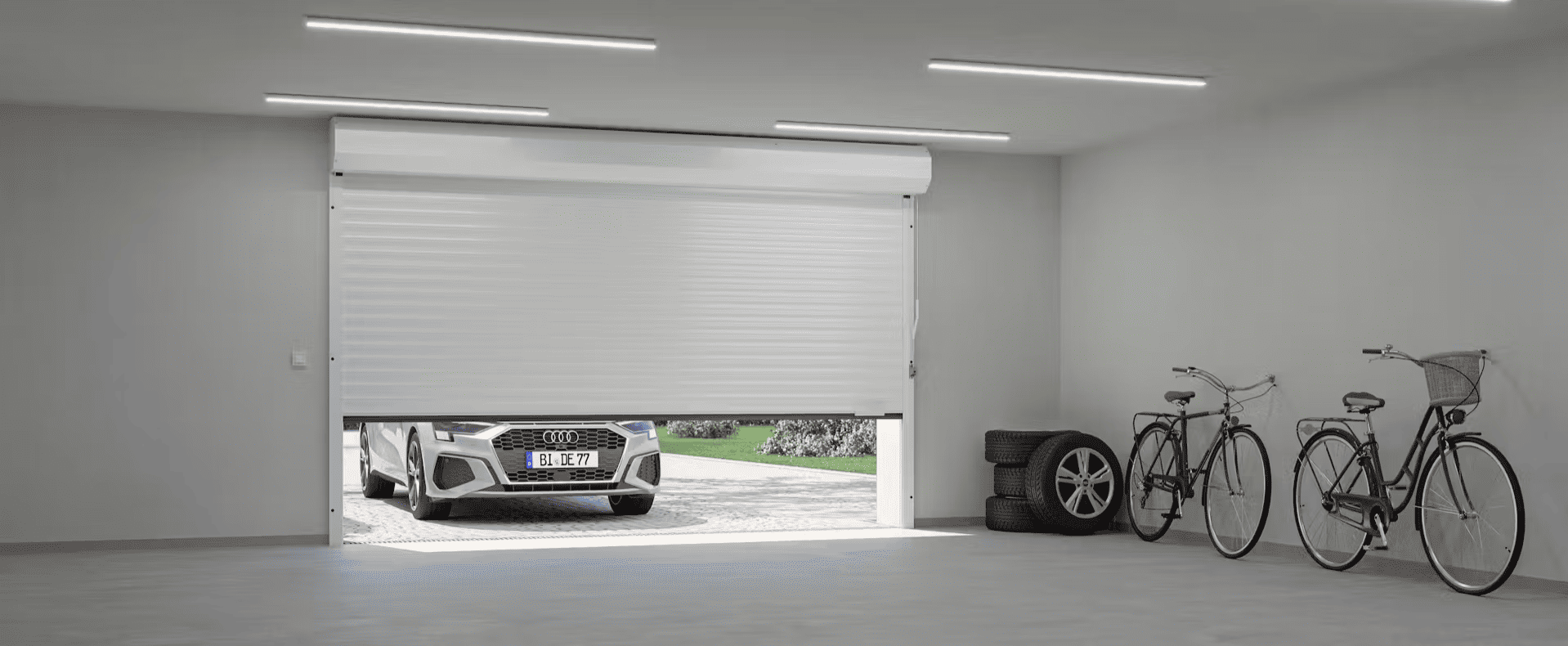 Motorized roller garage door